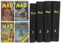 63 Issues of Mad Magazines From Issue #7 in 1953 to Issue #69 in 1962,  Bound in Four Volumes -- Also Includes the Sole Two Issues of Trump Magazine Published by Hugh Hefner in 1957